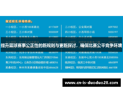 提升篮球赛事公正性的新规则与更新探讨，确保比赛公平竞争环境